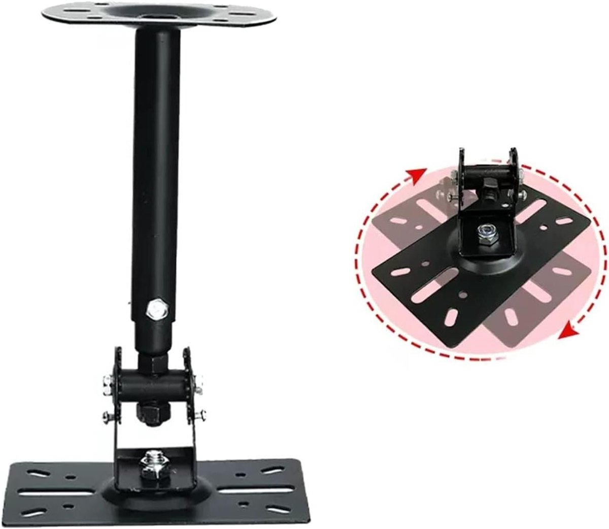 Sprekerstandaarden Luidspreker Muurbeugel Verdikking Uitbreiding Karaoke Luidspreker Plafond Hanger Muur Hangers KTV Box Audio Beugel Steun voor luidsprekers Studio Monitors (Color : Long Rotation)