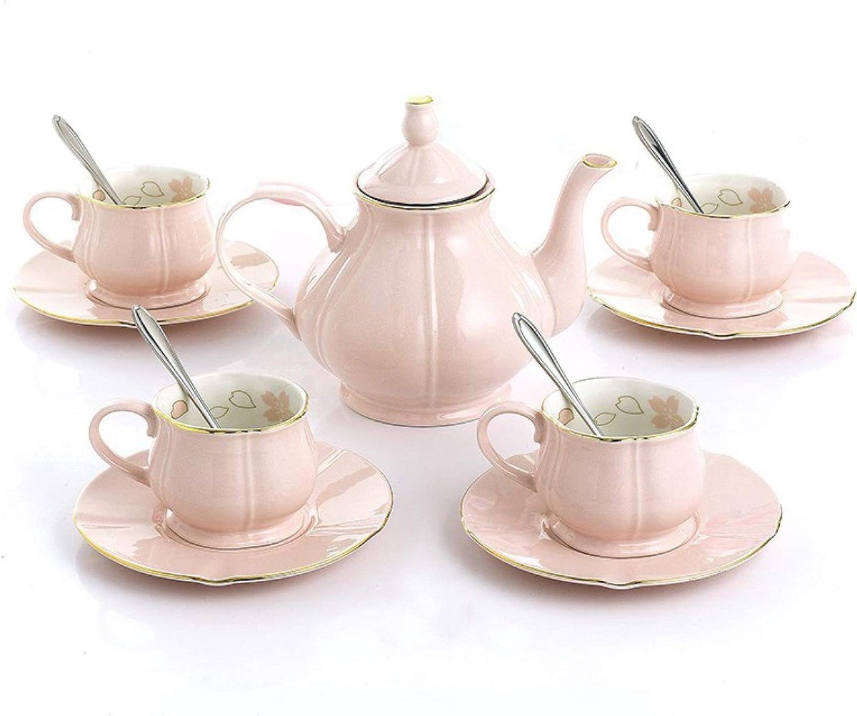 Theeservies Porselein - Koffiekopjes Schoteltjes - Afternoon Tea - Gouden Afwerking - 4 Personen - Wit