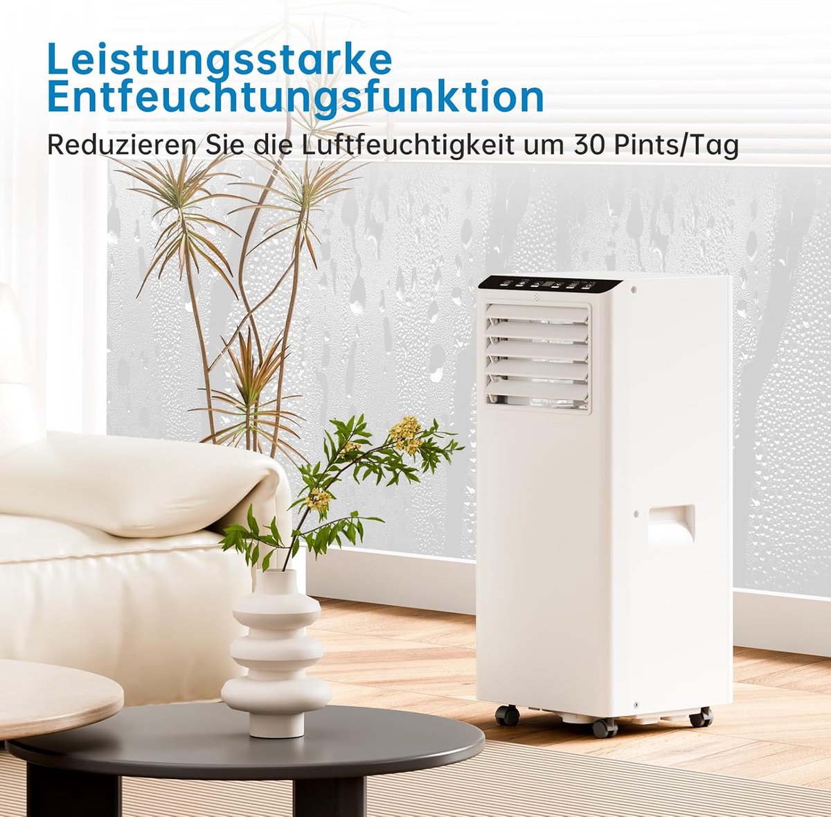 Mobiele Airco - Verkoeler Ontvochtiger - Ruimte Koelen - 3-in-1 Functionaliteit - 9000 BTU - Zwart thumbnail 7