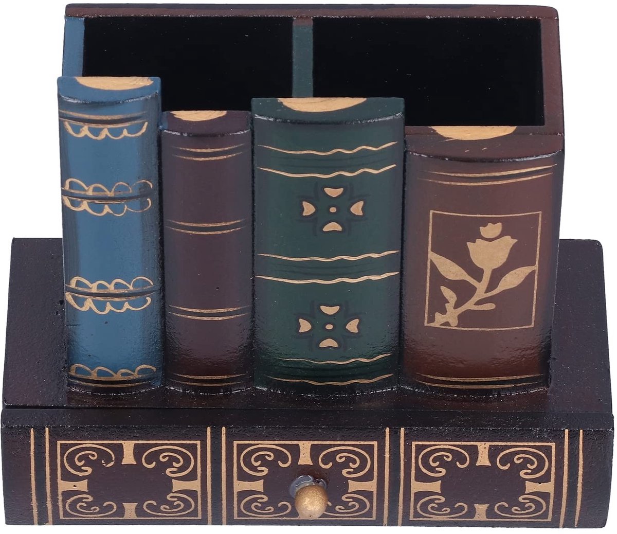 Dailygoods- Pennenhouder Lichtgewicht - Bureau Organizer - Retro Patroon - Duurzaam - 3 Compartimenten - Kantoorbenodigdheden - Pennenbakje