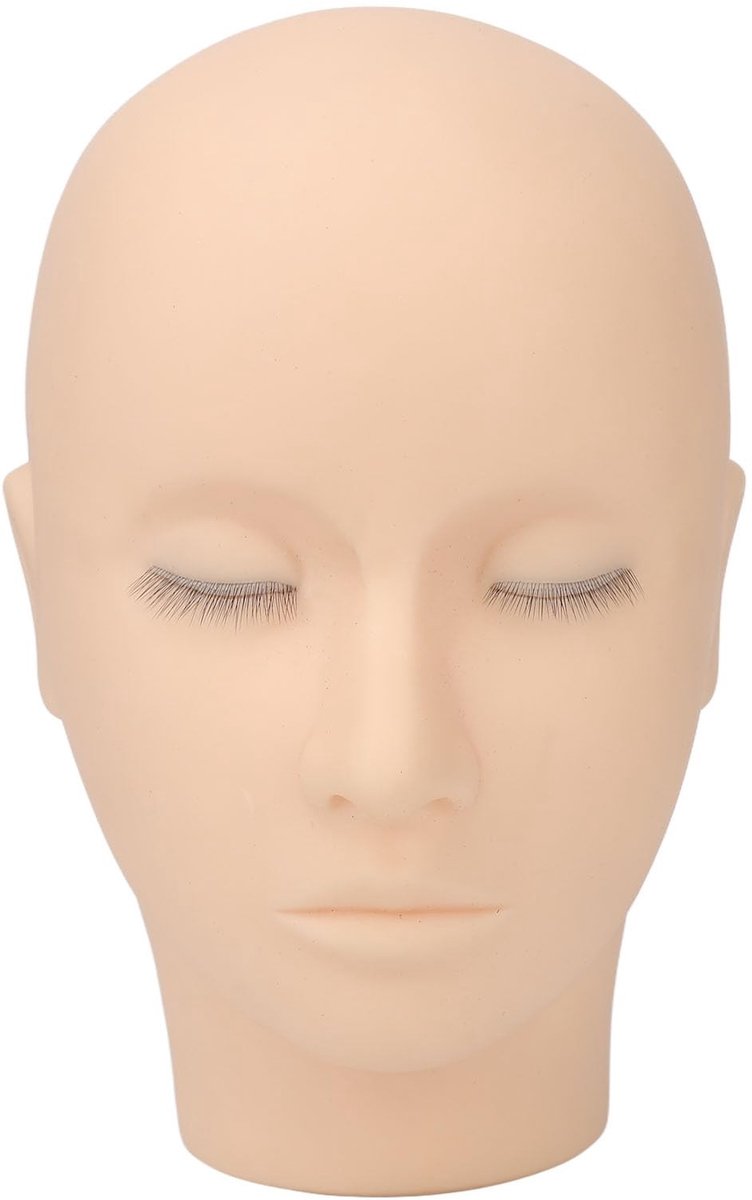 Dailygoods- Wimper Mannequin Hoofd 3 Lagen Siliconen - Oogleden - Wimperverlenging - Make-up Praktijk - Training Mannequin - Pop Gezicht Hoofd - Wimperpop