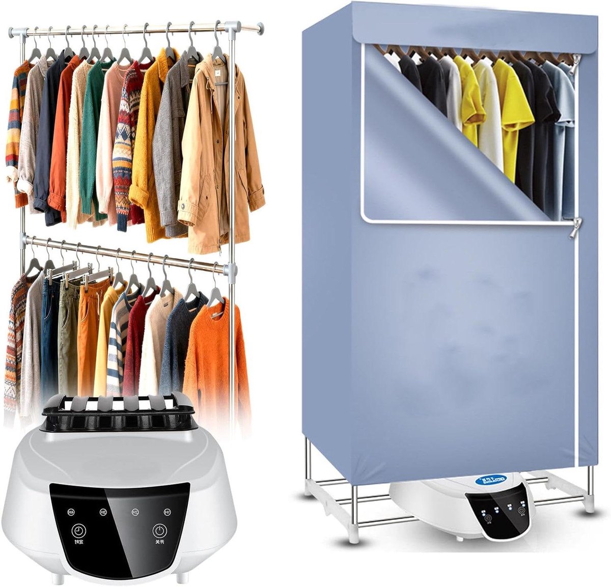 Opvouwbaar Verwarmd Droogrek Elektrische Wasdroger Kleding Drogen UV Sterilisatie 10 kg Laadvermogen Meerkleurig