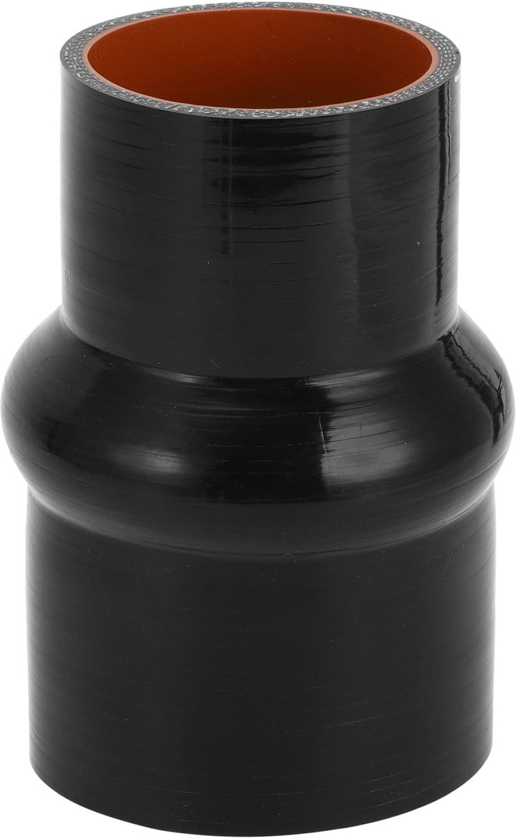 Dailygoods- Koelslang Siliconen - Hump Slang - Zwart - 76mm-63mm - 127mm Lengte - Meerlaags Geweven Doek - Max. 300℃ - Siliconenslang