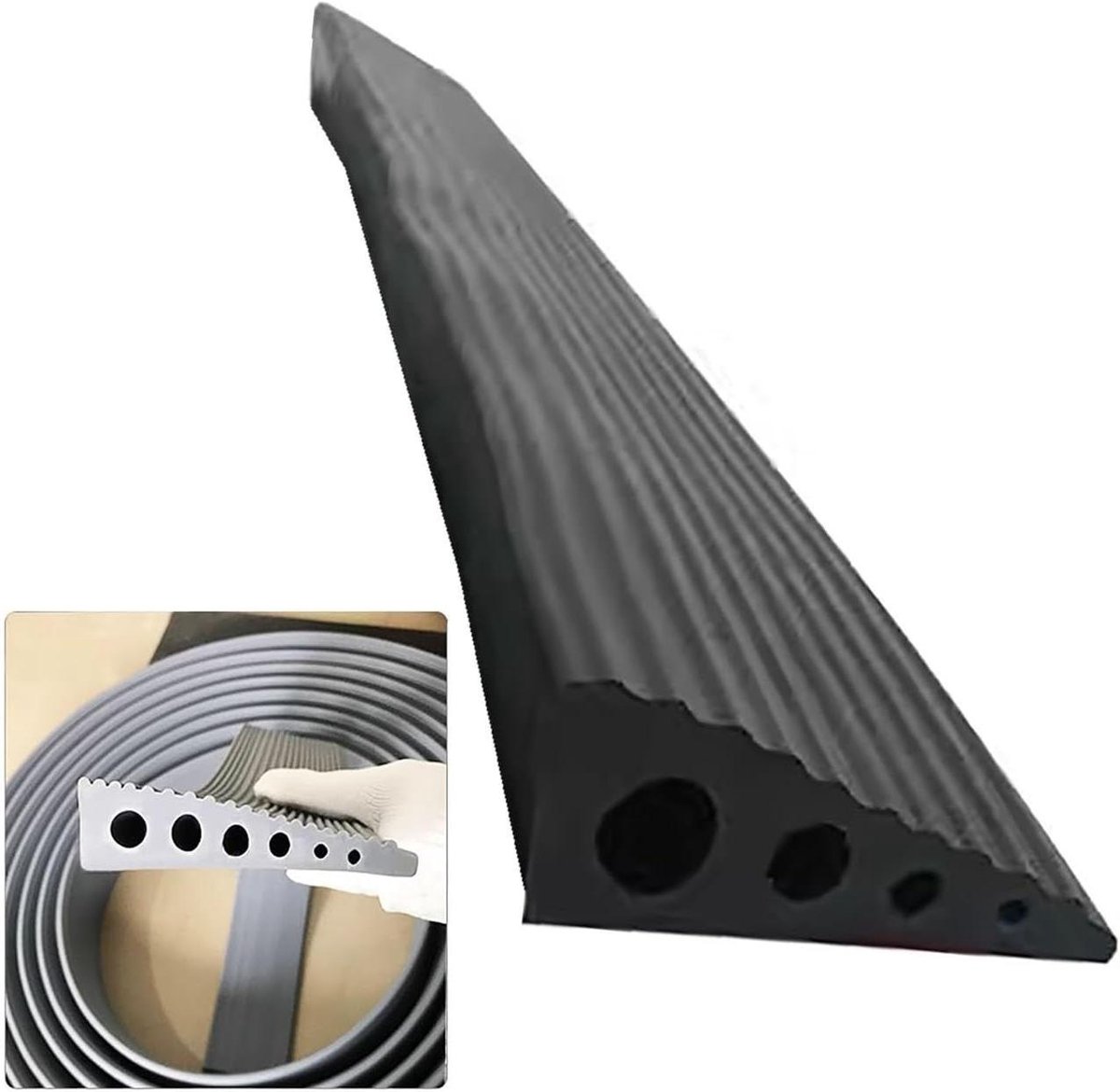 Drempelhulp - Rolstoel oprijplaat - Toegankelijkheid verbeteren - Antislip oppervlak - 70 cm - Zwart