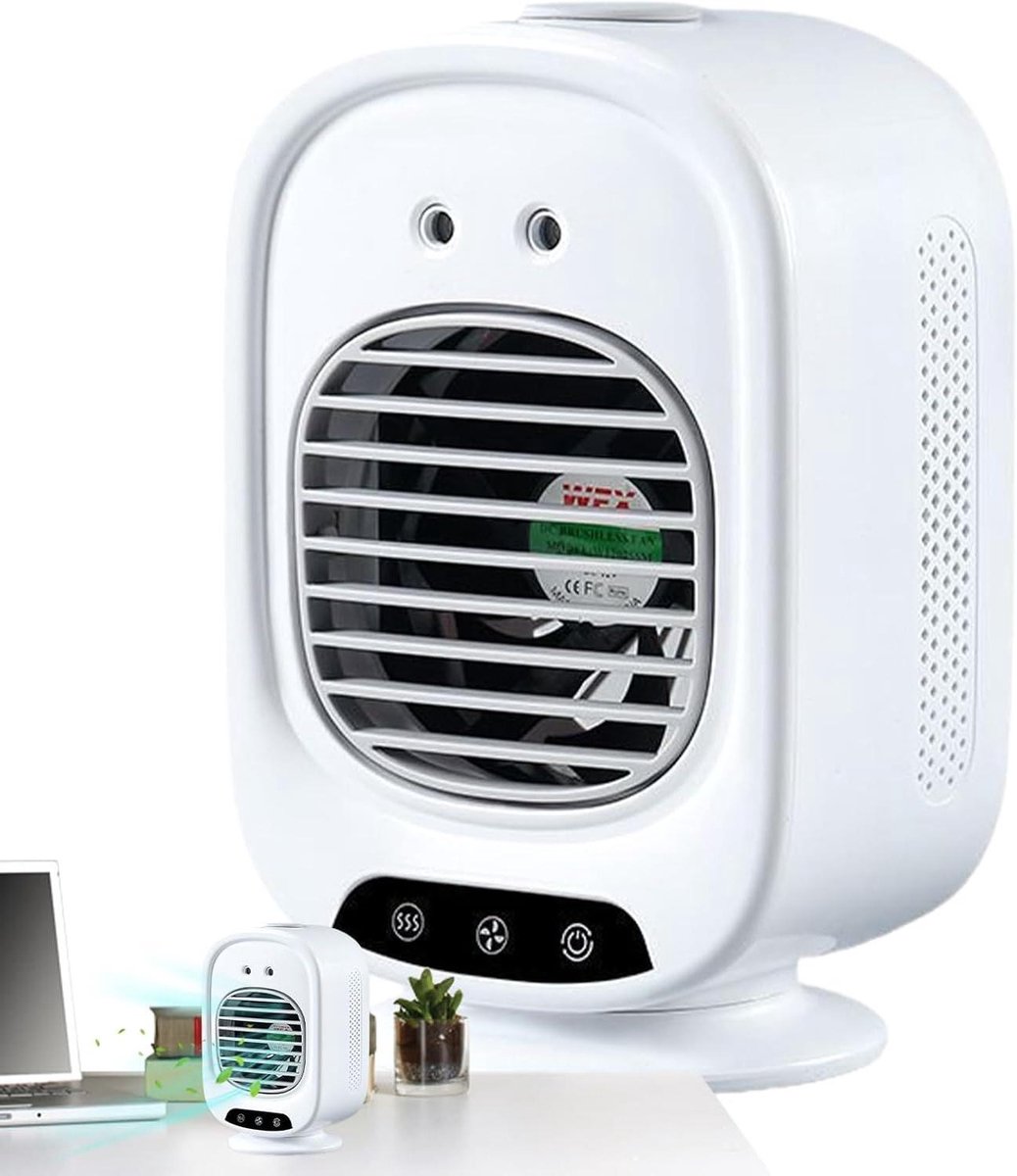Draagbare Ventilator - Mini Fan - Persoonlijke Koeling - Stille Werking - 149x12x232 cm - Wit