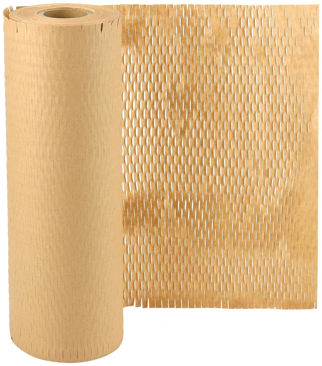 Dailygoods- Inpakpapier 50m - Honingraatstructuur - Demping/ bescherming - 30cm breed - 80g/㎡ - Alternatief voor bubbeltjesplastic - Verpakkingspapier