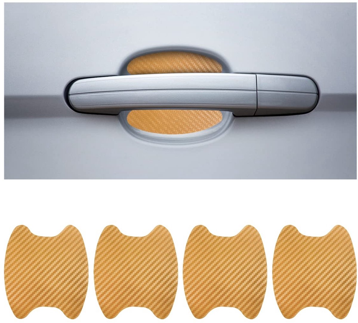 Dailygoods- Autodeurklinkbeschermer 4 Stuks - Universele Koolstofvezel - Anti-kras Beschermfolie - Zijverf Cover Guard - Eenvoudig te Verwijderen - Krasbestendig - Deurbeschermfolie