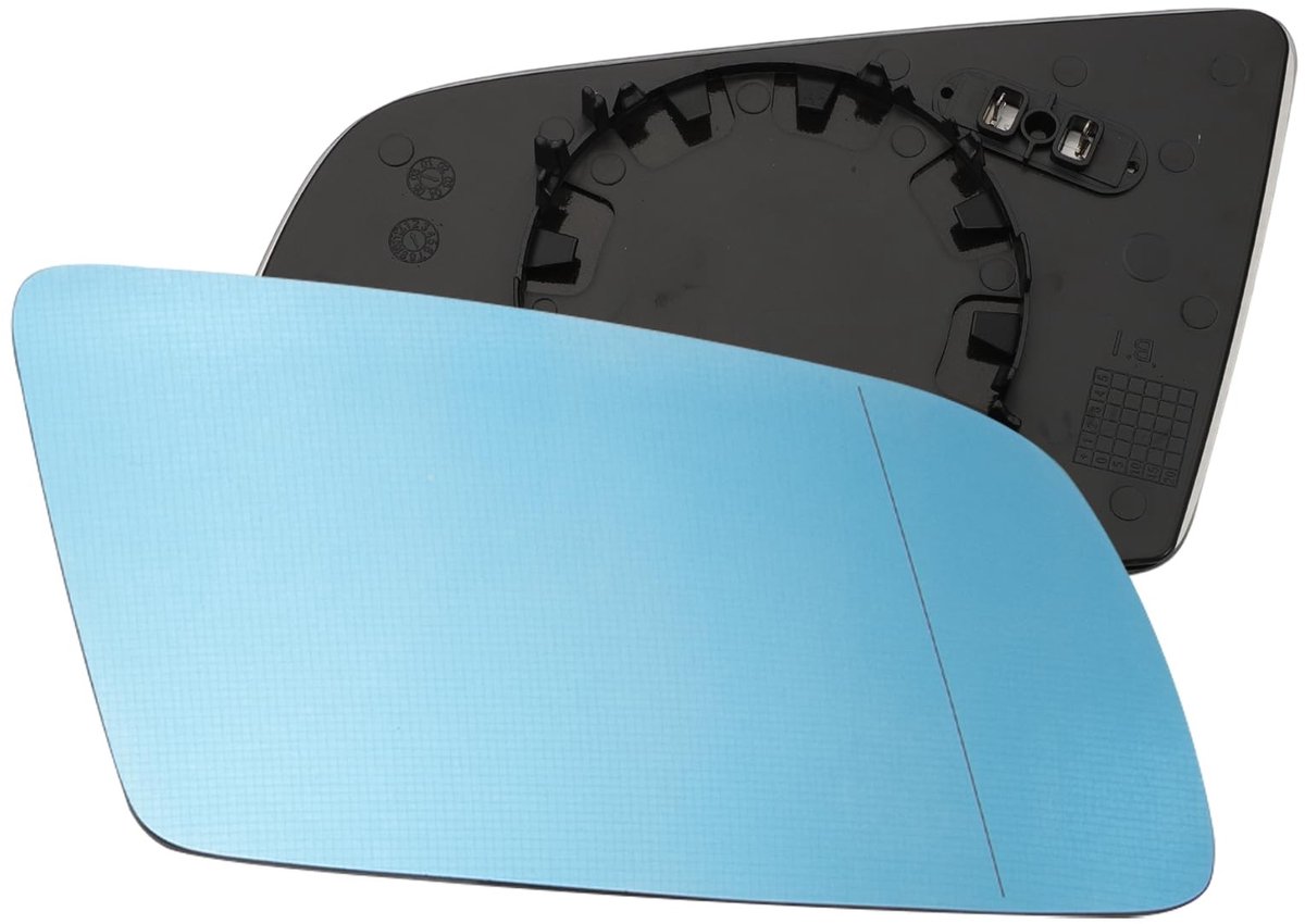 Dailygoods- Spiegelglas verwarmbaar - Achteruitkijkspiegel - Perfecte pasvorm - Compatibel met 5-serie E60/E61/E63/E64 - 100% nieuw - Blauw glas - Autospiegel