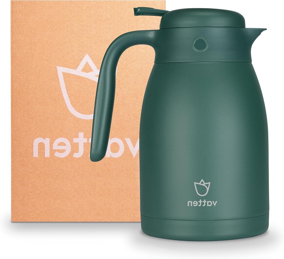 Thermoskan RVS - Vacuümkan Drank - Dranken Warm Houden - 12 Uur Warm - 1.5 Liter - Donkergroen