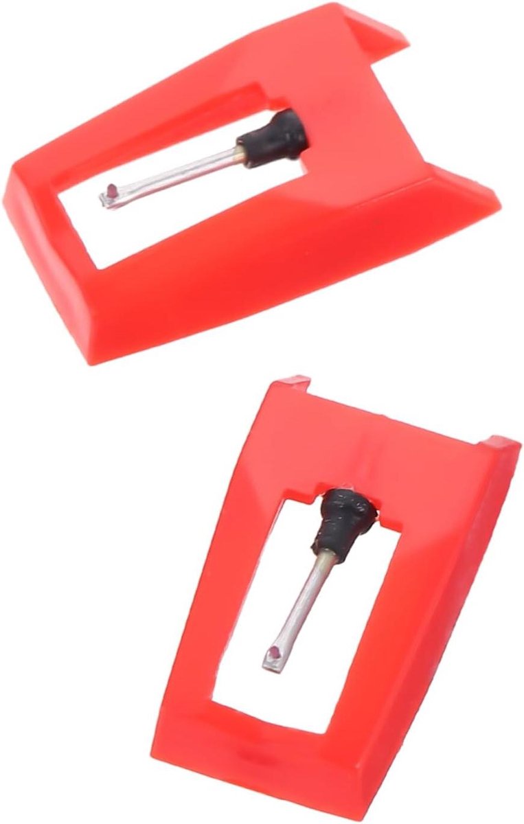 Platenspeler Naald - Vervangende Stylus - Muziek Afspelen - Aluminium Constructie - 1.1 x 2.3 cm - Rood