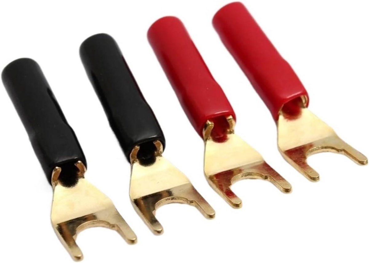 Luidspreker Connectoren - Banaan Plug - Audio Verbinding - Soldeerloos Ontwerp - 4 Stuks - Zwart Rood
