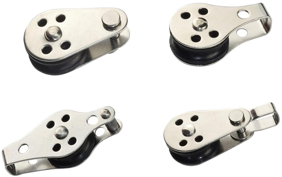 Katrol Blokken - Touw Wielen - Touw Hijsen - Roestvrij Staal - 60 Mm - Zilver