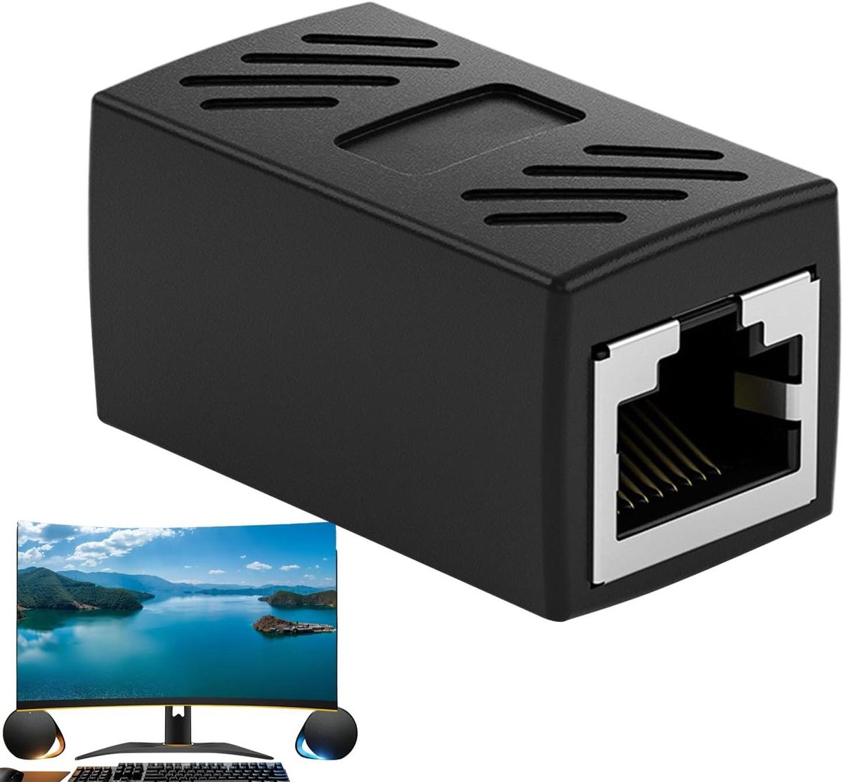 Ethernet Extender Adapter - Netwerk Verlenging - Lange Afstand - Goede Geleidbaarheid - 31 x 2 x 21 cm - Zwart