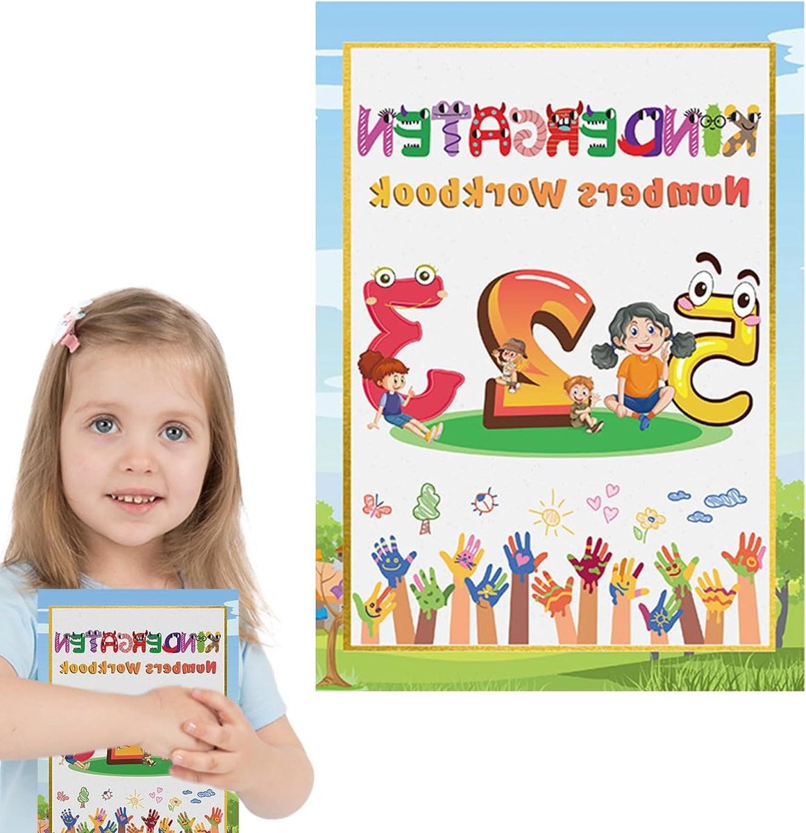 Oefenboek Cijfers - Leerboek Kinderen - Leren Rekenen - Interactieve Oefeningen - 25 x 18 cm - Multicolor