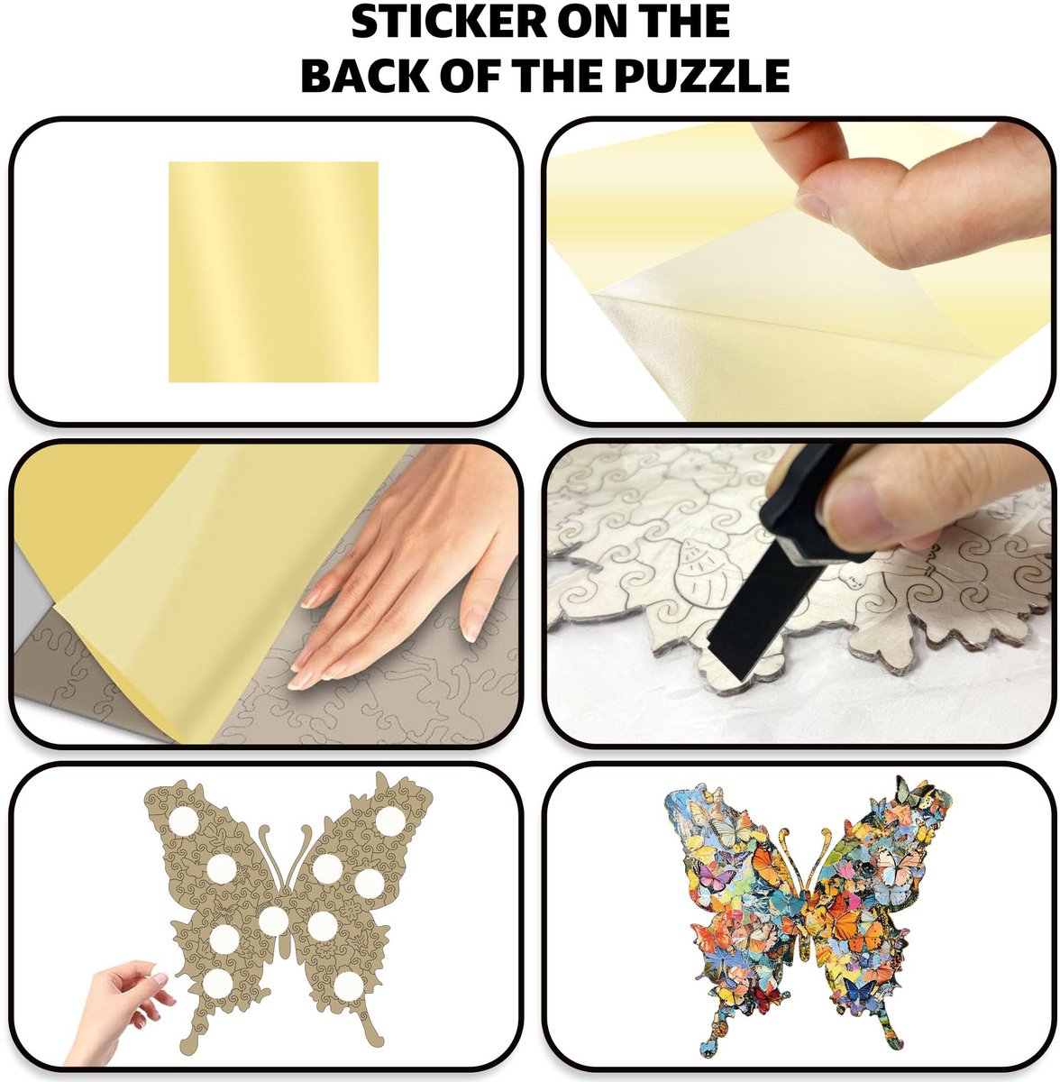 Ryoudavell - Houten Puzzel voor Volwassenen - Betoverende Vlinder - Houten Puzzel - puzzel - 162 Stukjes - spaarpot volwassenen - FSC-gecertificeerd hout (Formaldehyde-vrij) -stijl - Cadeau & Decoratie - 28 x 28 cm - Niet compatibel met LEGO — cadeau in Spellen & Speelgoed - foto 4