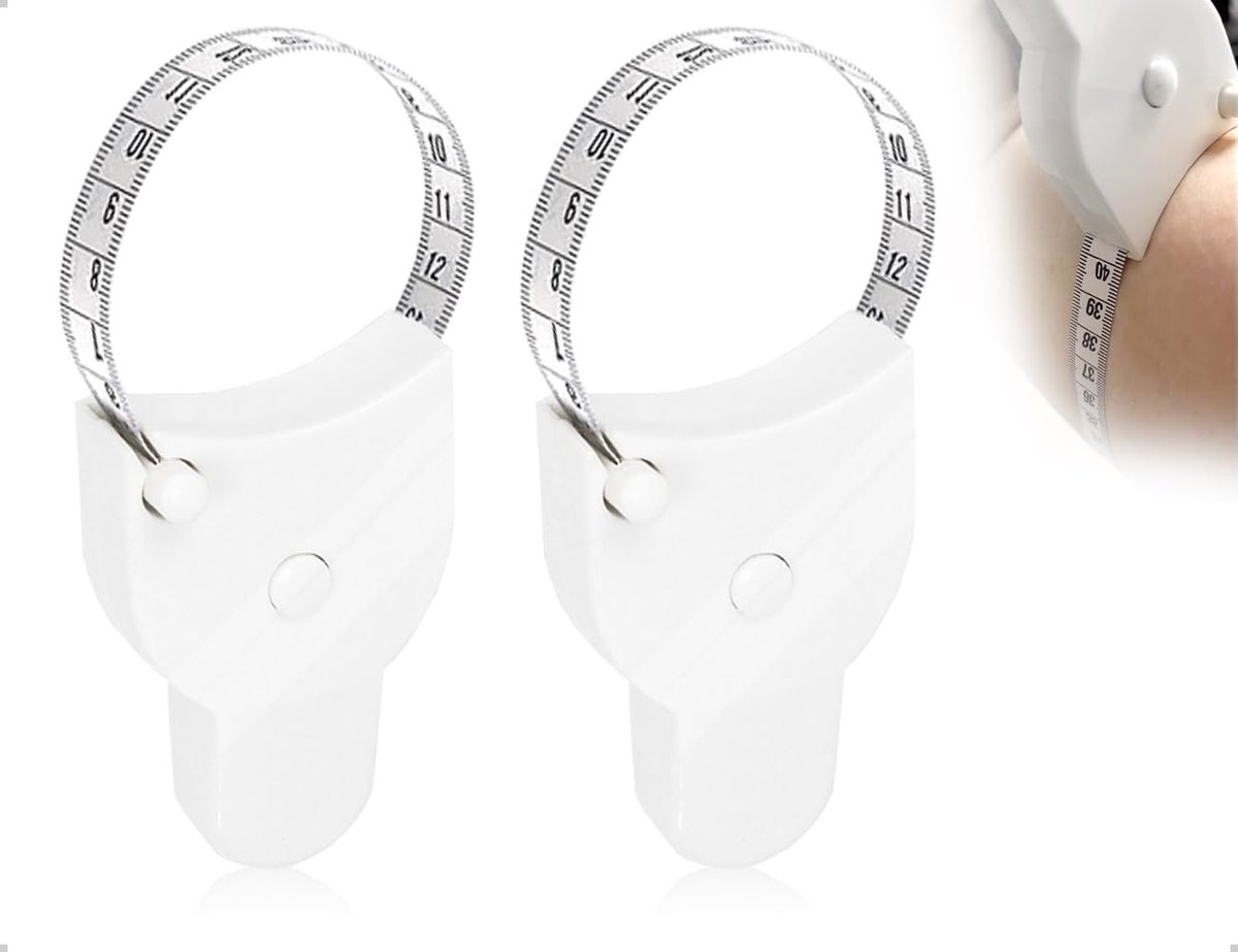 Dailygoods- Meetlint 2 Meter - Ergonomisch Intrekbaar - Drukknop - Voor Fitness/Naaien - Dubbelzijdig - PVC Materiaal - Meetlat