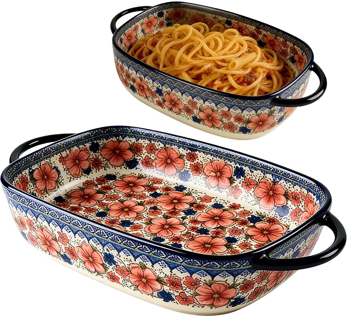 Dailygoods- Ovenschaal 600 ml - Rechthoekig - Keramisch - Hittebestendig - Voor oven/heteluchtfriteuse/magnetron - Gezond bakken zonder schadelijke stoffen - Bakvorm