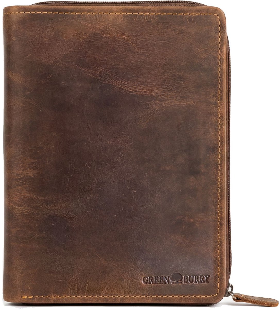 GREENBURRY schrijfmappen Vintage A5 Organizer Brown bruine