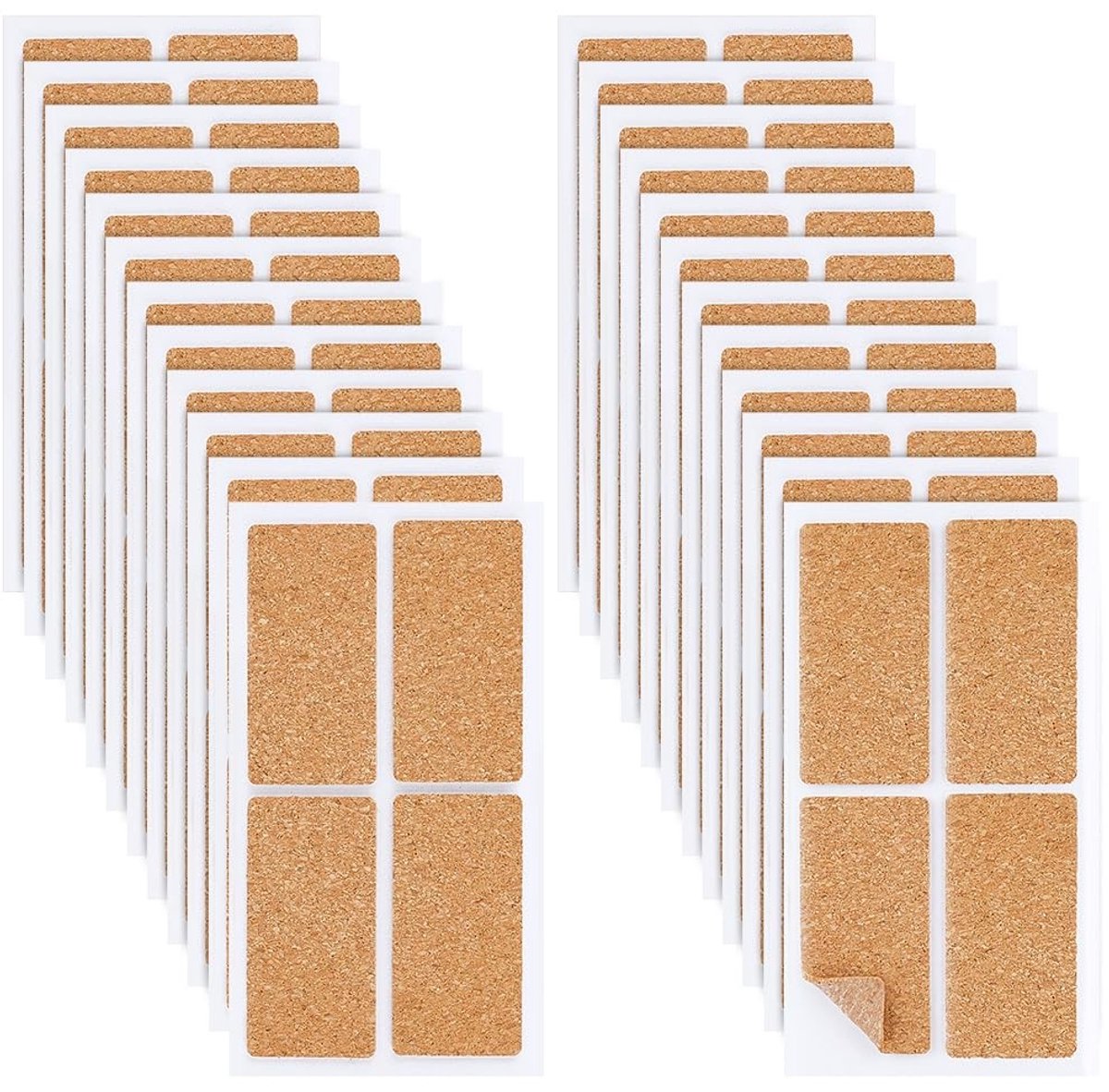Dailygoods- Cork Labels 120 Stuks - Zelfklevende Etiketten - Organisatie - Creatieve Klussen - Natuurlijke Esthetiek - 60x30mm