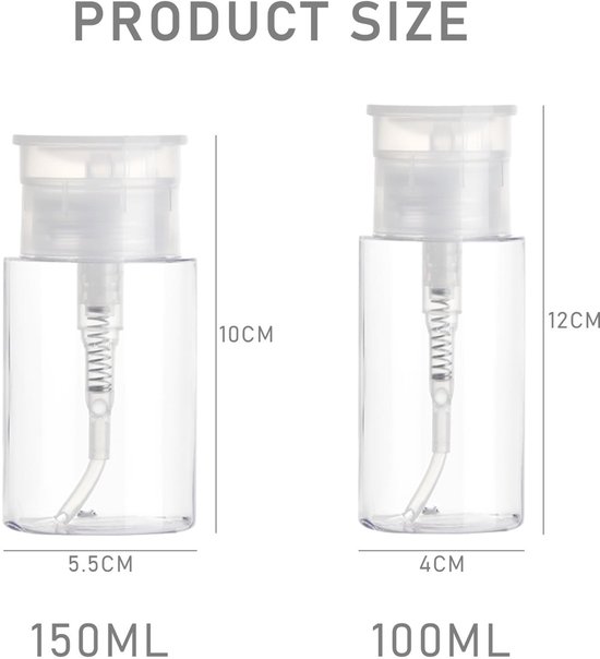 Dailygoods- Knijpflessen 4 stuks - 100 ml/150 ml - Transparante Persdispenserflessen - Navulbare Container - Duurzaam Polypropeen - Flip-Top Vloeistofreservoir - Dispenserfles van Dailygoods — afbeelding 5