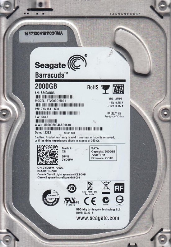 Interne Harde Schijf - Opslag Schijf - Extra Opslag - Getest en Werkend - 2 TB - Zilver van Interne Harde Schijf — afbeelding 2