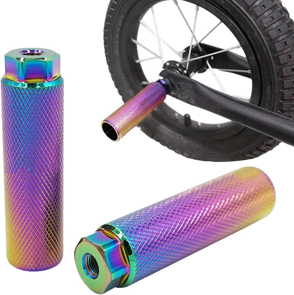 Fiets Voetsteunen - Passagier Steunen - Extra Stabiliteit - Snelle Montage - 9mm Diameter - Veelkleurig