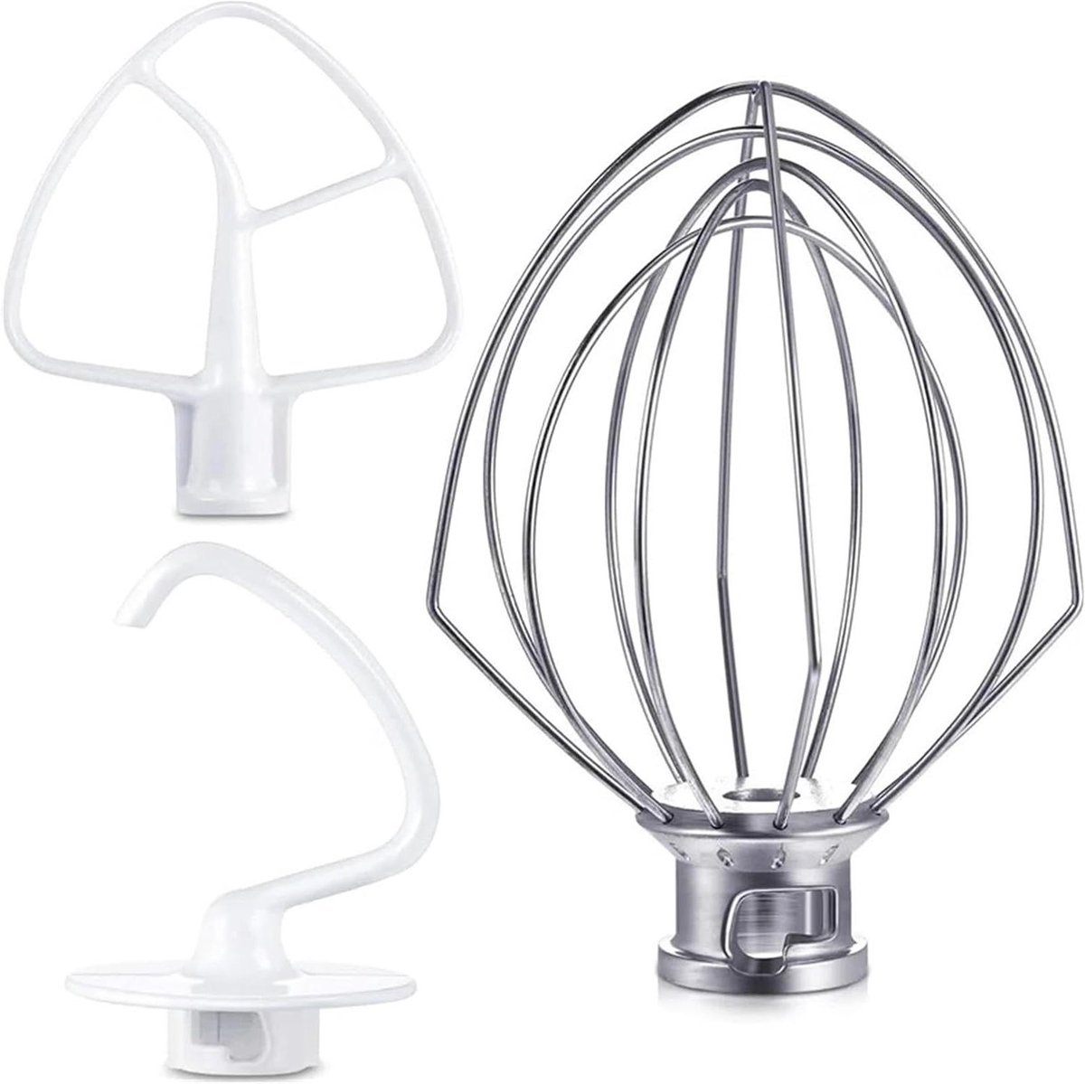 Mixer Accessoires Set Keukenmachine Onderdelen Bakken en Koken Duurzaam en Slijtvast 3 Stuks Zilverkleurig