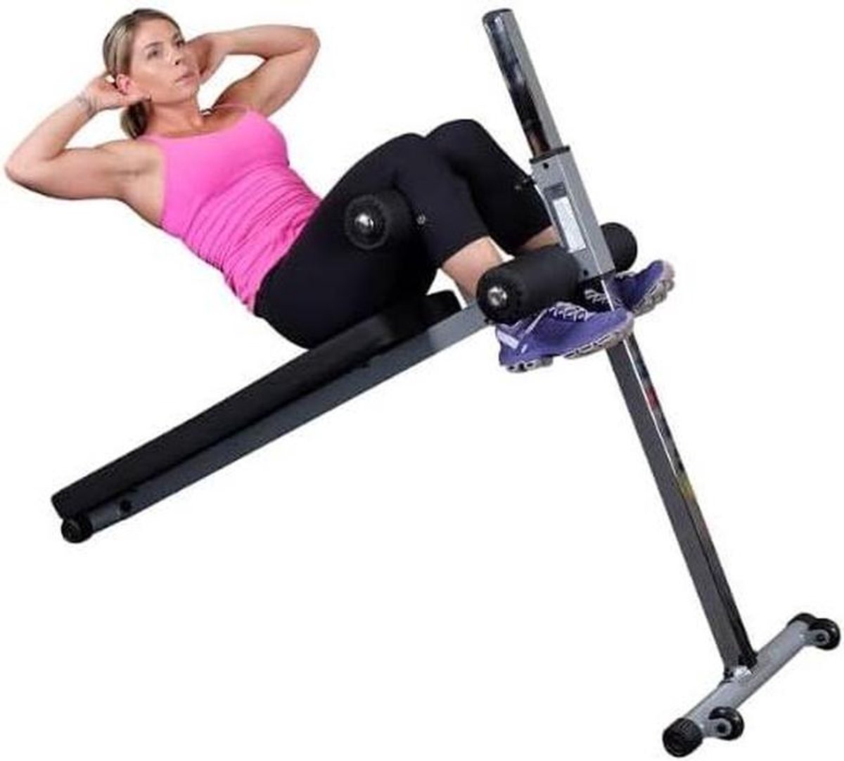 Buikbank Verstelbaar - Fitness Bank - Buikspier Training - 12 Instelniveaus - 137 cm Lengte - Zwart