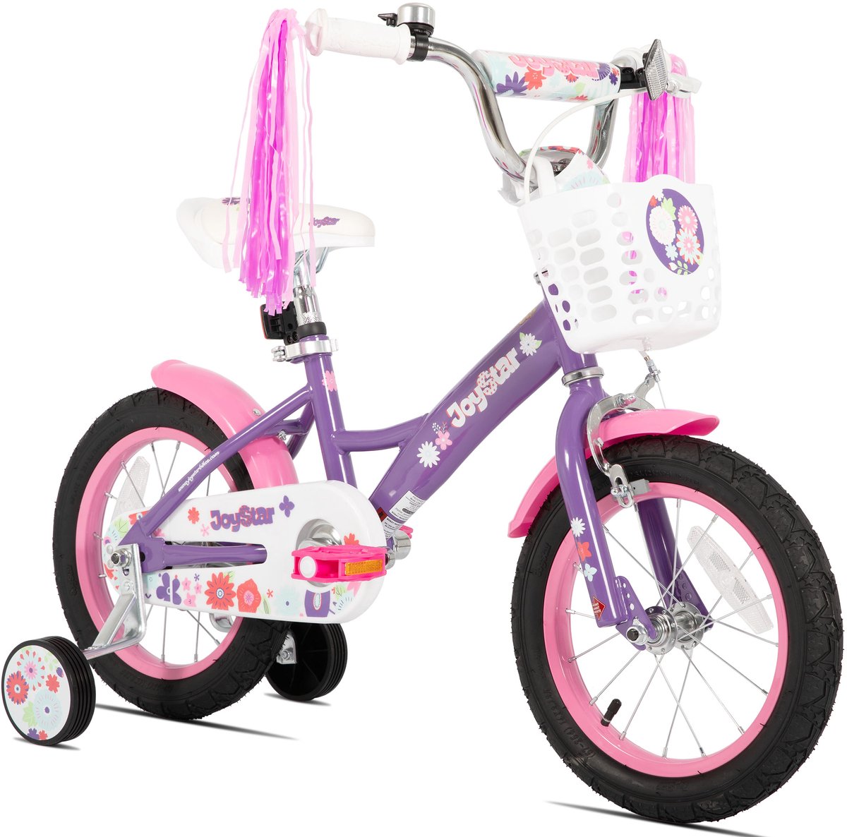 JOYSTAR Little Violet Kinderfiets voor Meisjes 16 Inch Met Stuurslingers Paars