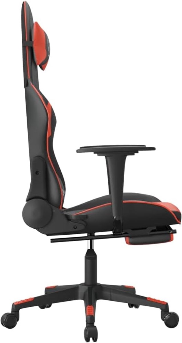 Gaming Stoel - Comfortabele Speelstoel - Ontspannen Zitten - Met Massagefunctie - Niet Gespecificeerd - Zwart Rood — afbeelding 5