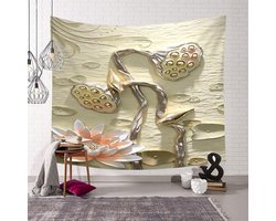 Beydodo Tapestry Jeugdkamer, Tapestry Muur Opknoping Lotus Bloemen Muur Opknoping Moderne Jeugdkamer Slaapkamer 350x256 cm