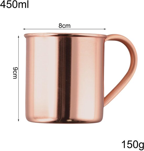 Koperen Mok - Drinkbeker Beker - Buiten Kamperen - Puim Koper Materiaal - 450ML - Goud — afbeelding 5