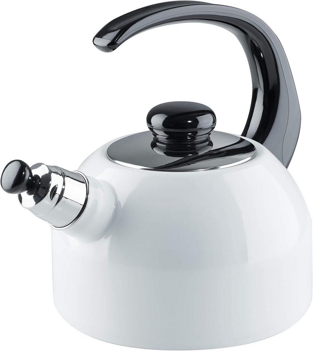 Waterkoker met Fluit Fluitketel Water Koken Voor Alle Warmtebronnen 2 Liter Wit