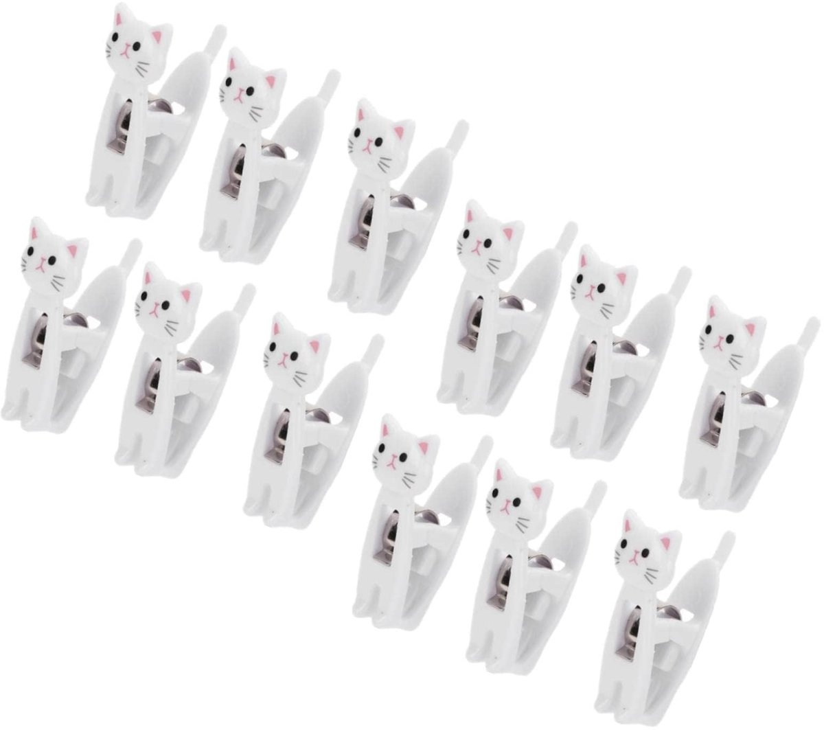 Dailygoods- Perchas 12 Stuks - Schattige Kat - Mini Clip - Metalen Hanger - Antislip - Stevige Beugel - Kinderhangers