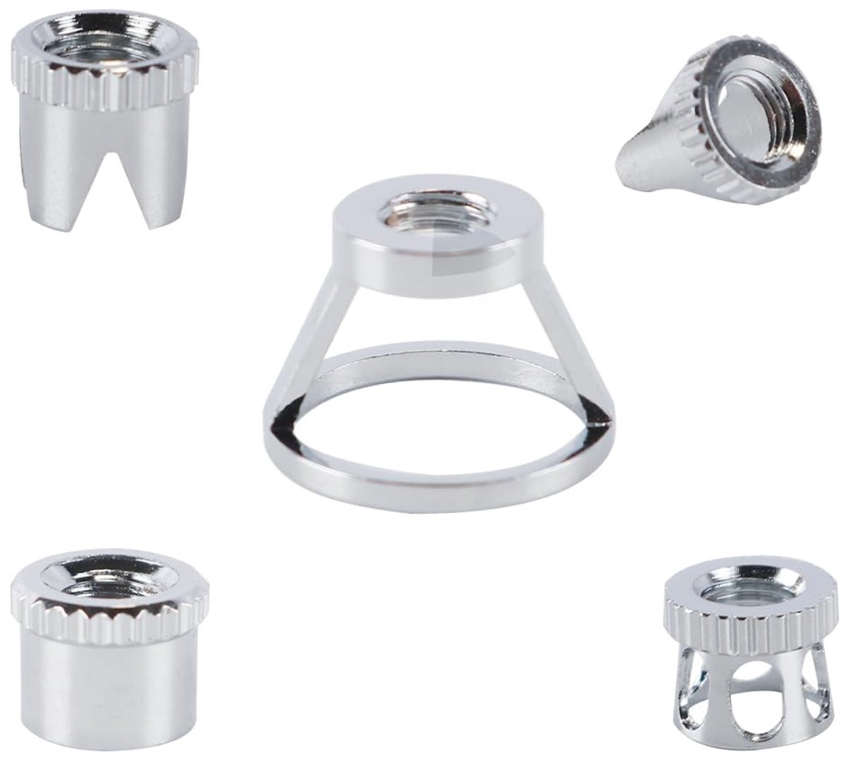 Dailygoods- Naaldkappen Set van 5 - Universele Beschermingskappen - Vervangende Accessoires - Airbrush Kit - Diverse Ontwerpen - Compatibel met 3,7-3,9 mm Draaddiameter - Airbrushkappen