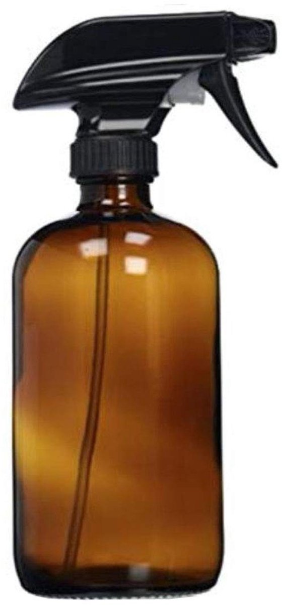 Dailygoods- Sprayfles Amber Glas 250ml/500ml - Herbruikbare Container - Zwarte Trigger - UV-bescherming - Voor Essentiële Olie - Schoonmaakproducten - Fles