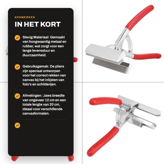 Professionele Canvas Pliers - Metaal Rek Gereedschap voor Schilderijen 12cm Breed van Merkloos — afbeelding 2