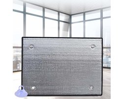 Raamisolatie folie - gordijn - gordijnen verduisterend - privacy folie raam - zonnewering met zuignappen - zonnewering raam - Zilver - 50×80cm - EPE