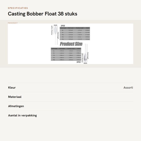 Cosensi- Casting Bobber 38 Stuks - Rubber Visdobbers - Inline Float - Terminal Tackle - 6g/8g/10g/15g/20g - Niet Schadelijk voor Vislijn - Visdobber van Cosensi — afbeelding 3