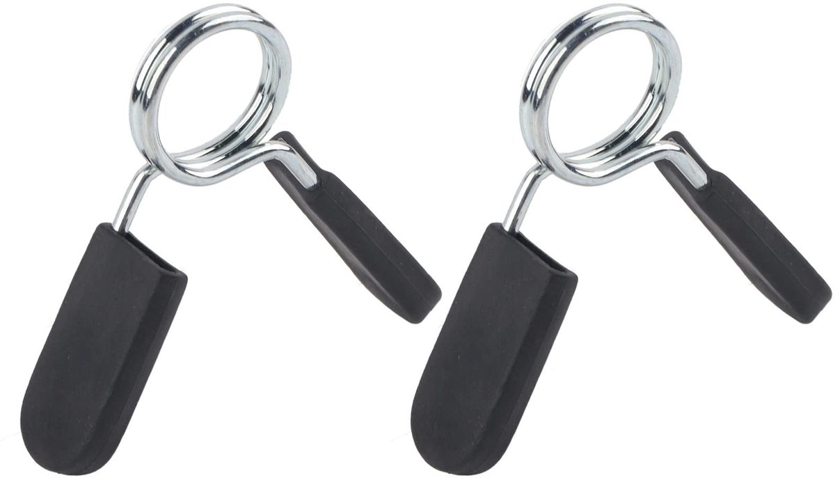 Dailygoods- Veersloten Hoogwaardige Klemmen - 2 Stuks - 25 mm Diameter - Massief Staal/Rubber - Bevestigingsmiddelen voor Halterstangen - Comfortabele Handgreep - Halterclips