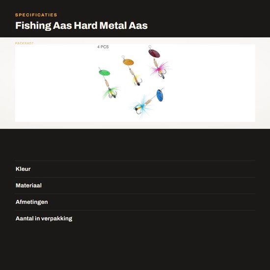 4-delige set hard metalen visaas voor snoekbaars, forel en zalm - Perfect voor sportvissen van Merkloos — afbeelding 3