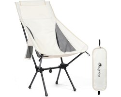 Folding Camping Chair Lightweight Compact High Back Travel Chair with Carry Bag Camping Chairs for Outdoor Beach Trekking White
