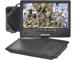 YOOHOO12.5"Bluetooth draagbare dvd-speler met 10,5" draaibaar scherm Auto voor kinderen, ondersteunt oplaadbare batterij, gratis voor alle regio's, direct afspelen van alle formaten MKV/MP4/WAV/MP3/CD