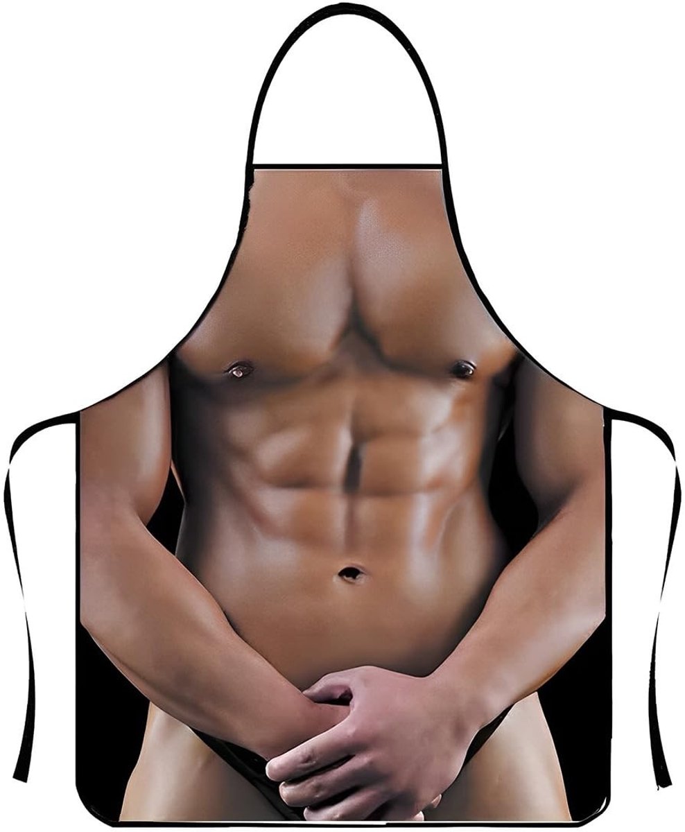 Dailygoods- Kookschort Waterdicht - Muscle Man Patroon - Grappig Cadeau - Barbecue Schort - Keuken Schort - Gemakkelijk Schoon te Maken - Keukenschort