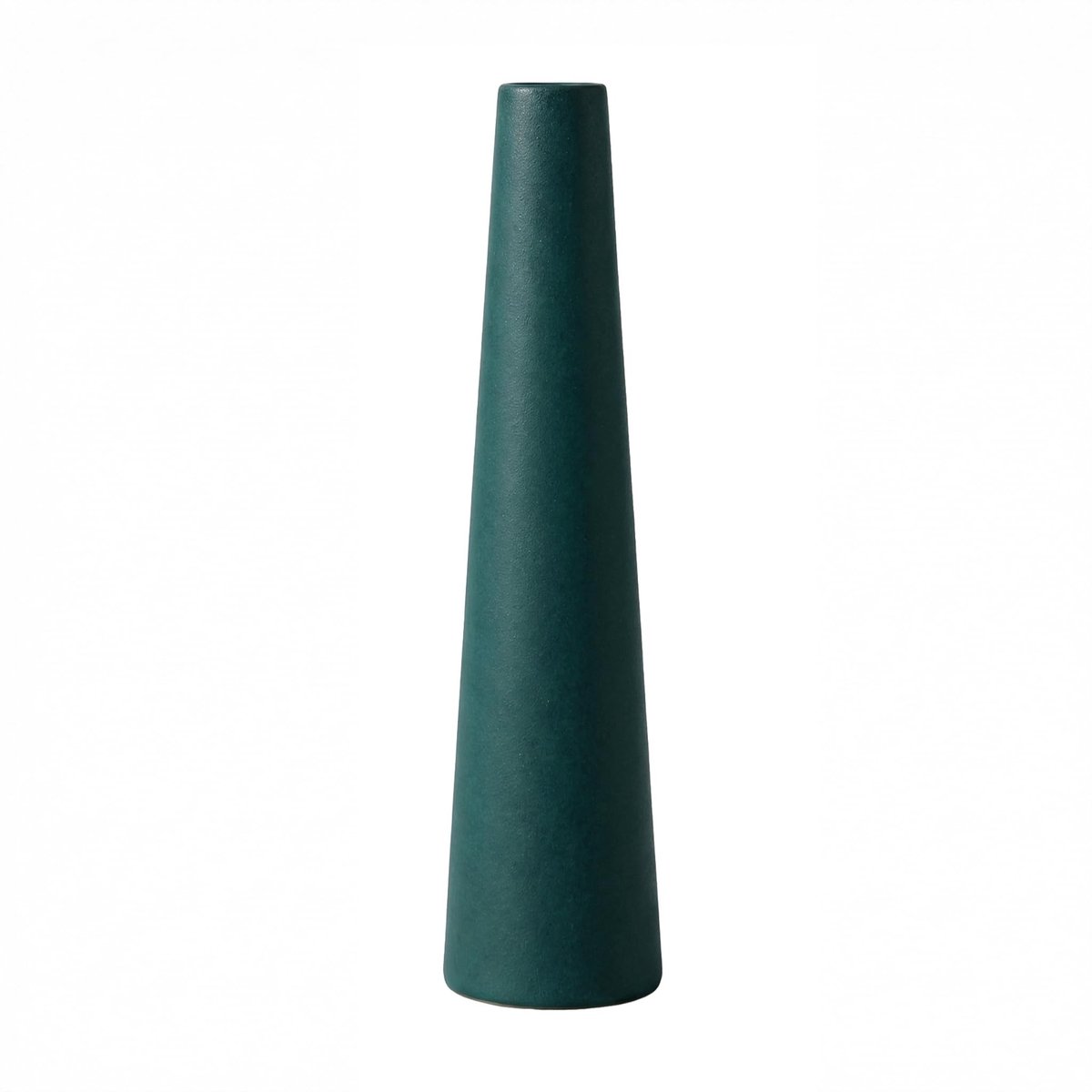 Dailygoods- Bloemenvaas Keramisch - Minimalistisch Donkergroen - Slank Ontwerp - Hoogte 21,5 cm - Perfect voor 1-2 Bloemen - Tijdloos en Elegant - Vaas