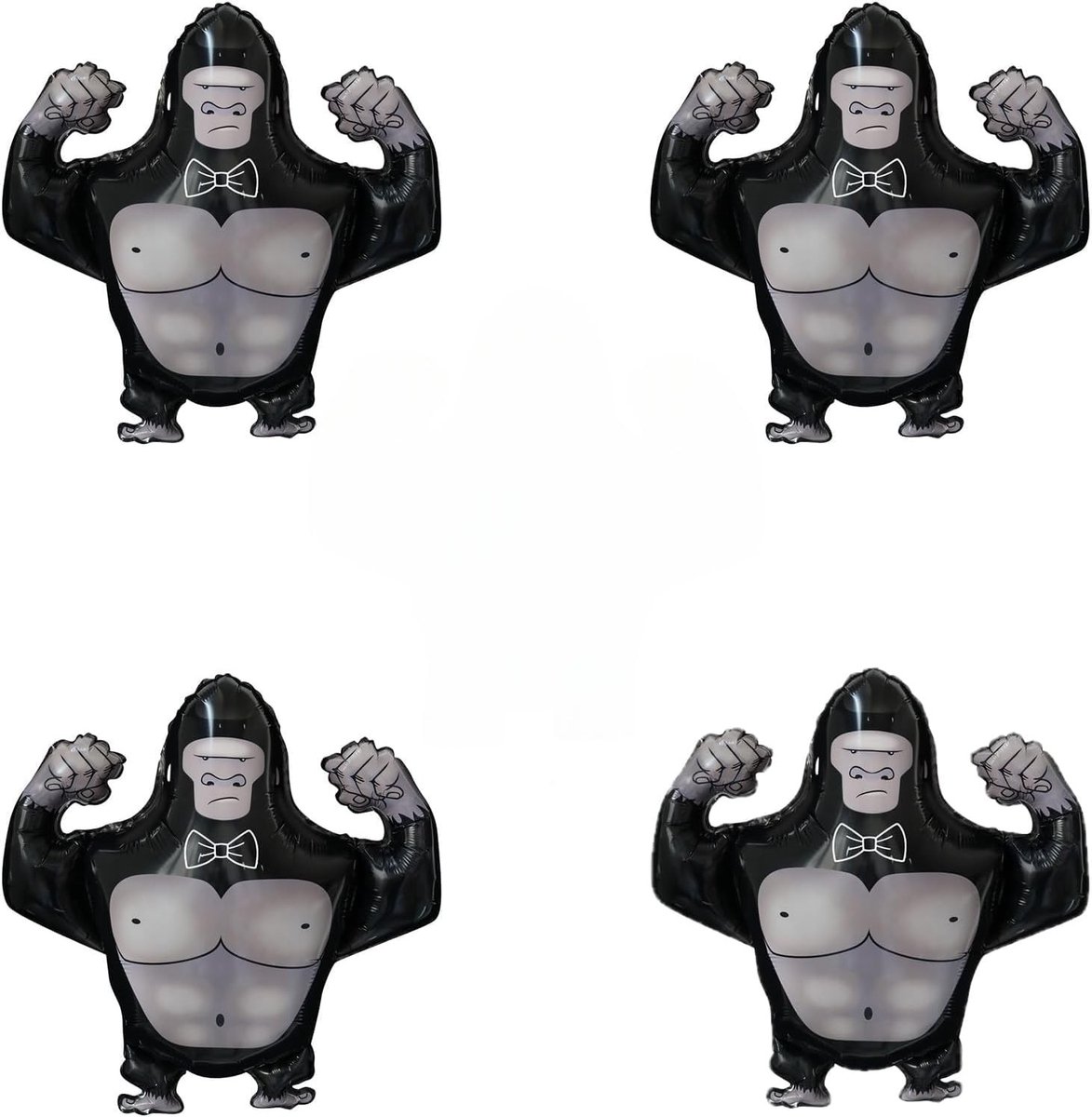Dailygoods- Folieballonnen Jungle Thema - Opblaasbare Gorilla Ballonnen - Set van 4 - 68 cm Hoog - Kleurrijke Feestdecoratie - Duurzaam Aluminiumfolie - Feestballonnen