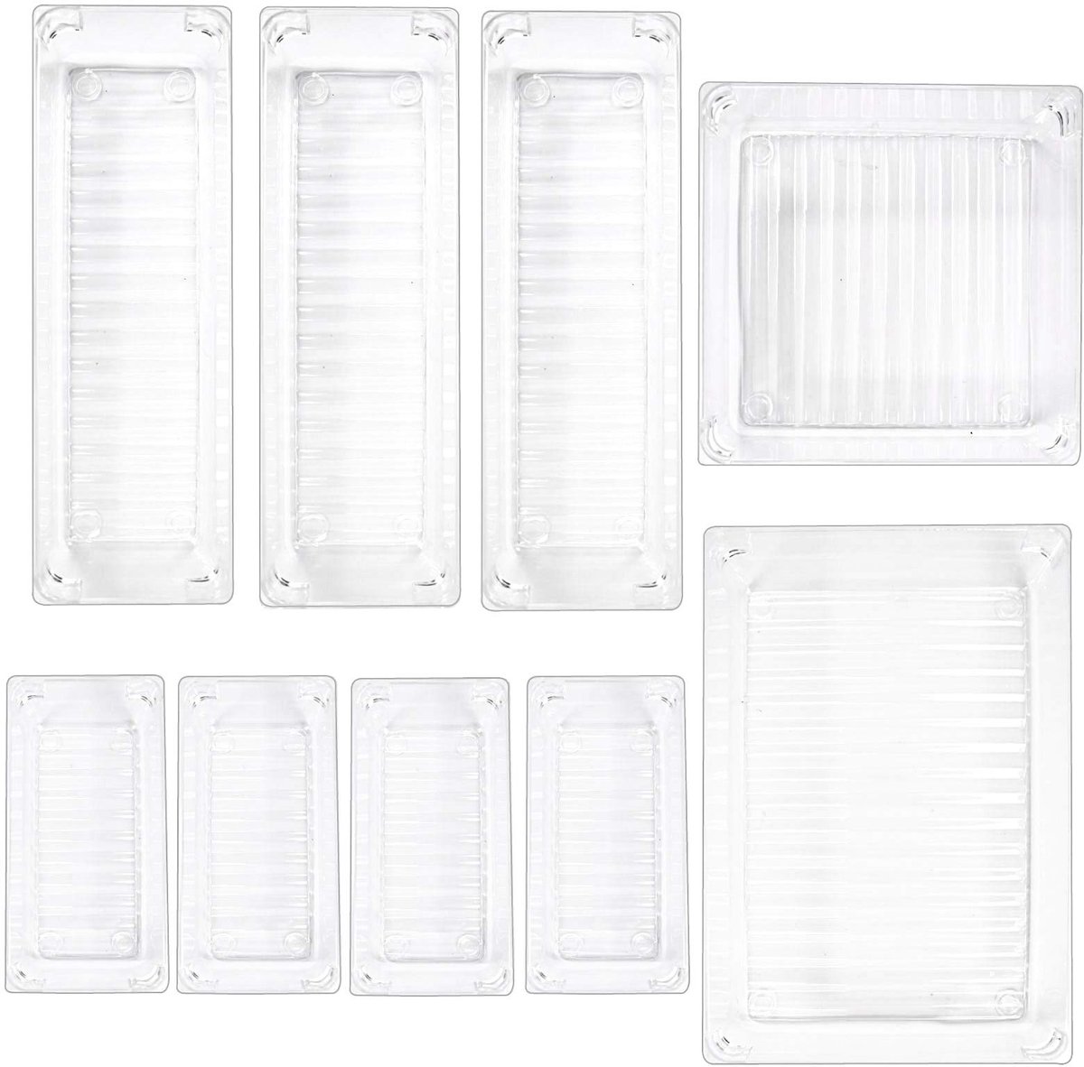 Dailygoods- Opbergdoos 9 Stuks - Opbergdoos met Deksel - Organizer - Keuken - Bureau - Gemakkelijk te Reinigen - Diverse Maten - Opbergorganizer