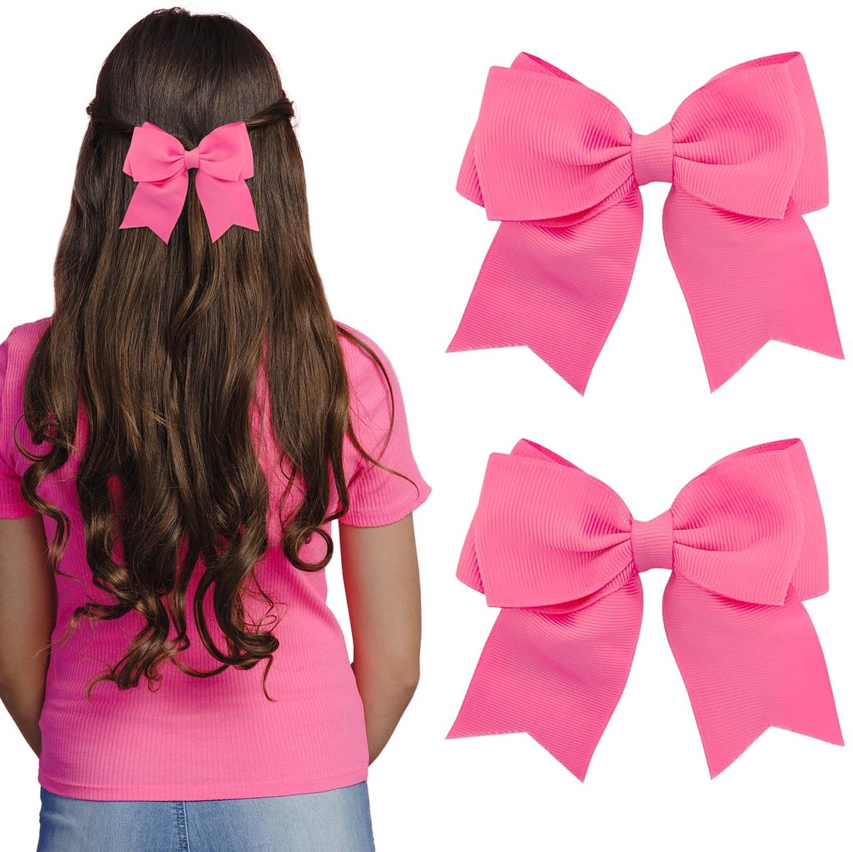 Dailygoods- Haarstrikken 2 Stuks - Donkerroze Haarclips - Lichtgewicht - Antislip - Geschikt voor Alle Haartypes - Comfortabel en Stabiel - Haarclip