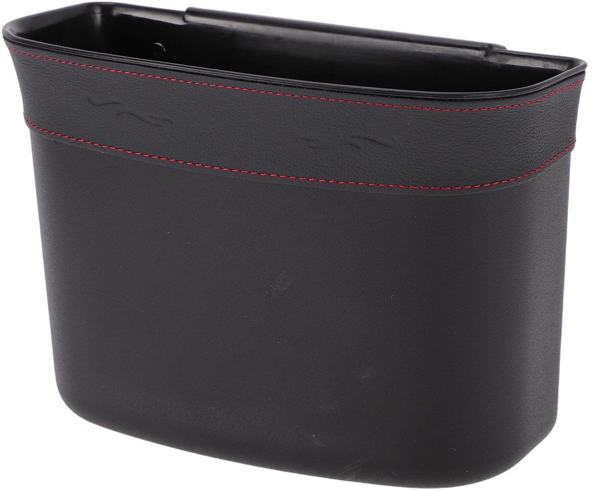 Dailygoods- Prullenbak 7,5" - Auto Prullenbak - Hangend - Zwart Plastic - Geschikt voor Voertuigen - Eenvoudige Installatie - Autoprullenbak