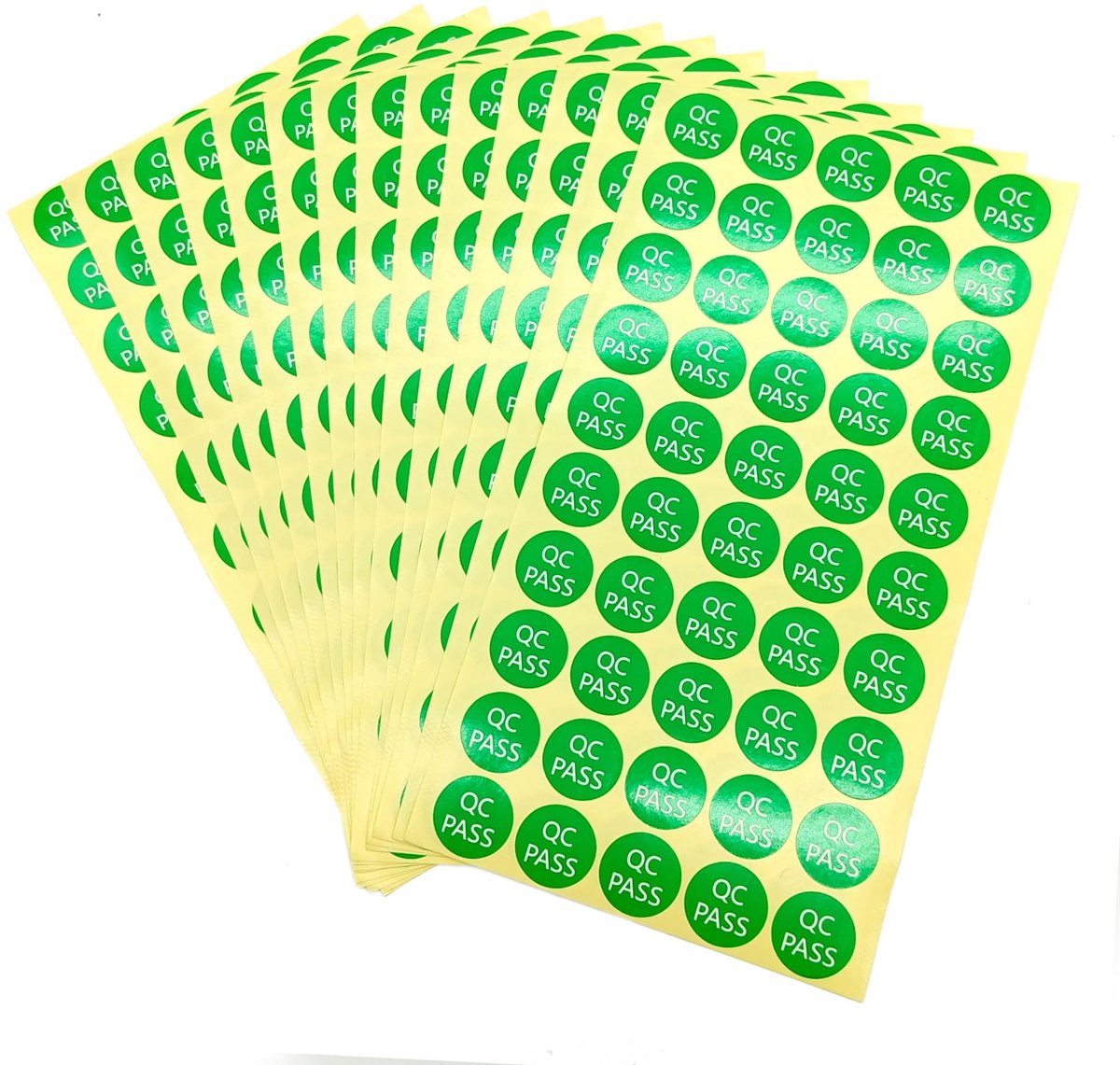 Dailygoods- Kwaliteitscontrolestickers 1000 stuks - Ronde Etiketten - Zelfklevend - PVC - QC PASS - Duurzaam